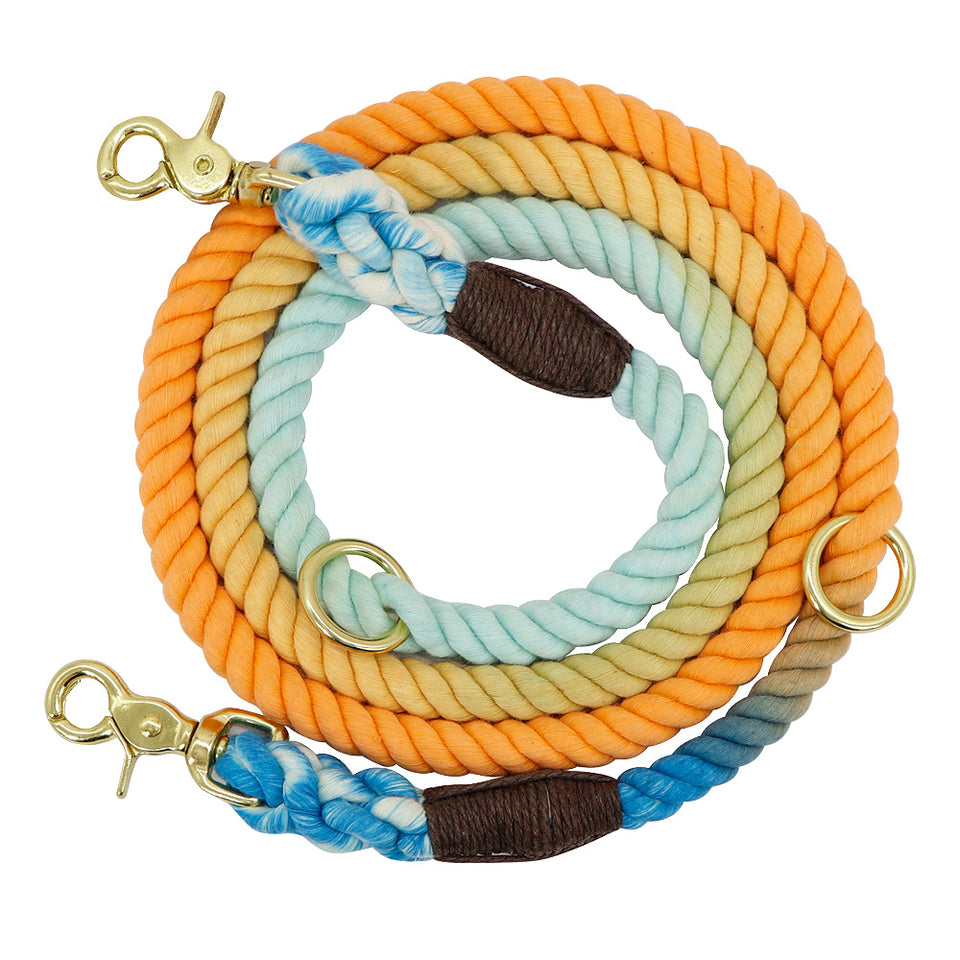 Rope Metal Chain Collar Strap Pet Outdoor Walking Leashes