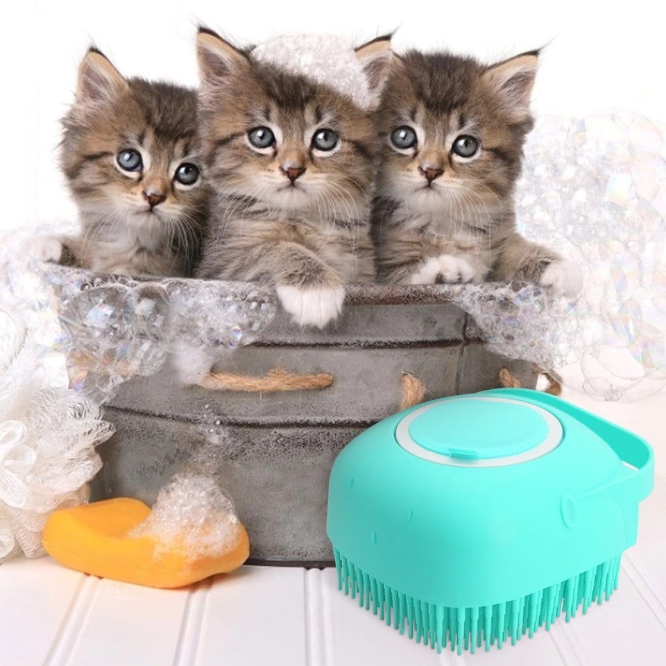 Silicone Pet Dog Shampoo Massager Bathing Brush