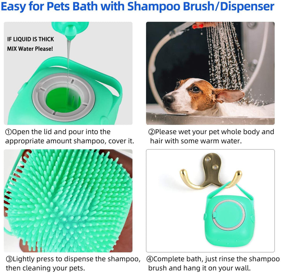 Silicone Pet Dog Shampoo Massager Bathing Brush