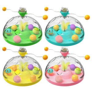 Interactive Multifunctional Turntable Pet Educational Toys With Catnip Luminous Ball Pinwheel