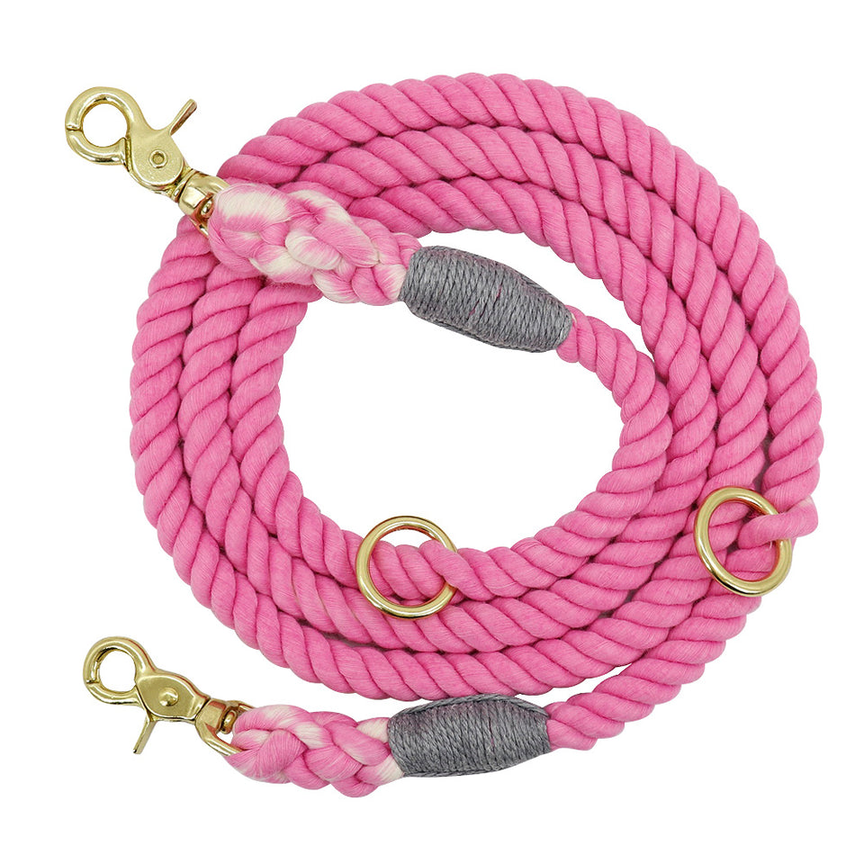Rope Metal Chain Collar Strap Pet Outdoor Walking Leashes